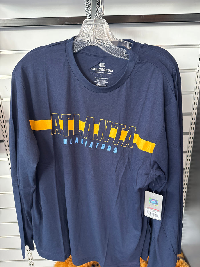 Atlanta Gladiators Colosseum Navy Bar Long Sleeve Tee