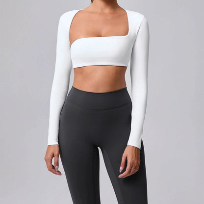 Autumn Sand Brushed Shawl Long Sleeve Yoga Wear