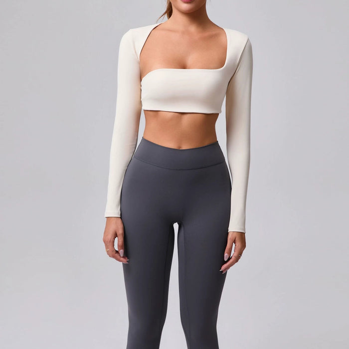 Autumn Sand Brushed Shawl Long Sleeve Yoga Wear