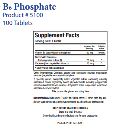 B6 Phosphate by Biotics Research