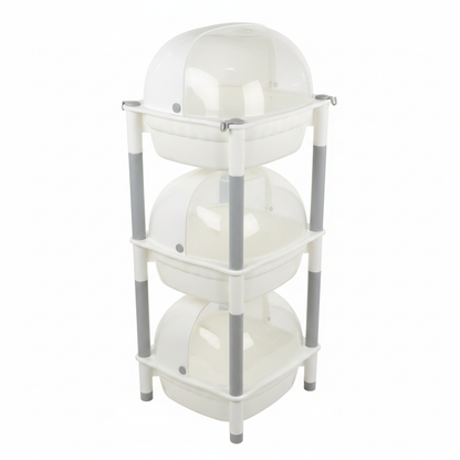 Baby Storage Rack with Bathtub - White Background
