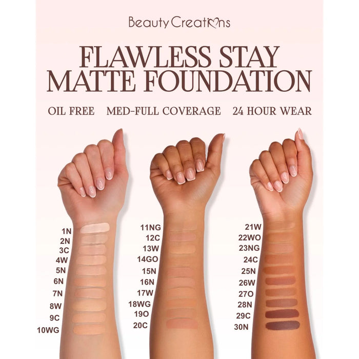 Beauty Creations Flawless Stay Matte Foundation 1.0oz/ 30ml