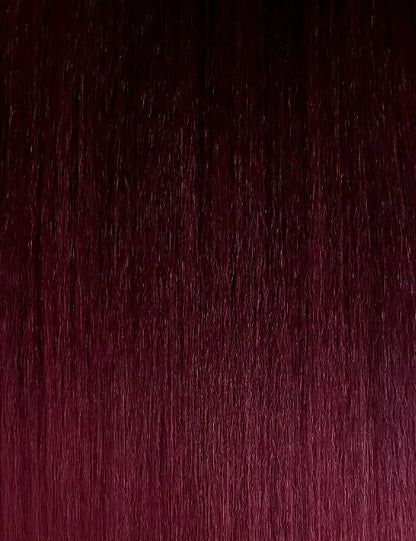 OUTRE 3C curly drawstring ponytail in deep burgundy straight hair texture