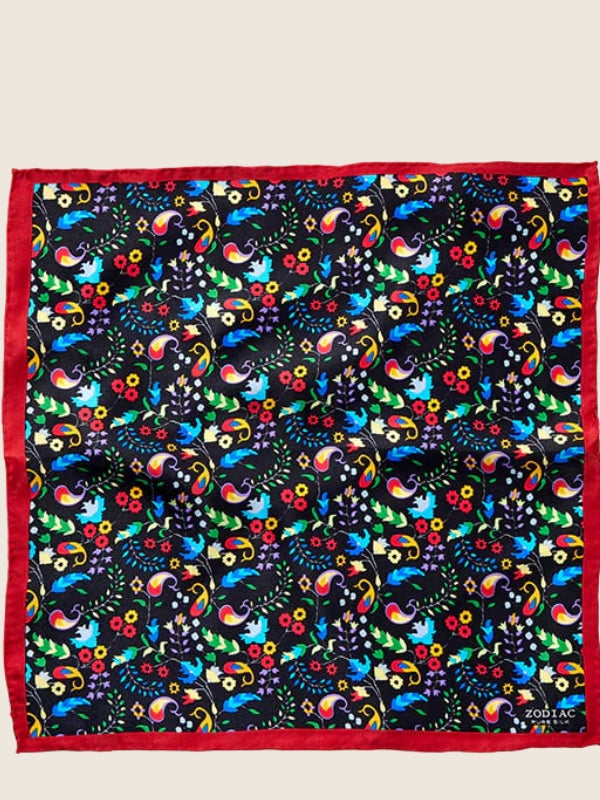 Black All Over Silk Pocket Square