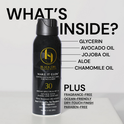 BLACK GIRL SUNSCREEN Make It Glow Sunscreen Spray 3oz