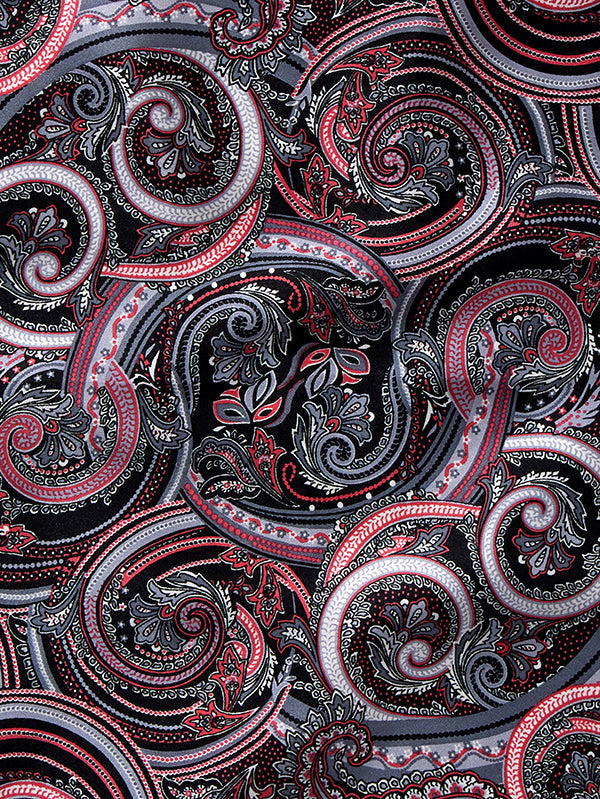 Black Paisley Silk Pocket Square