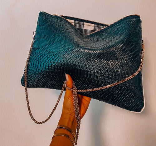 Black Snakeskin Clutch image 0