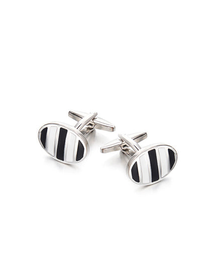 Black & White Enamel Cufflinks