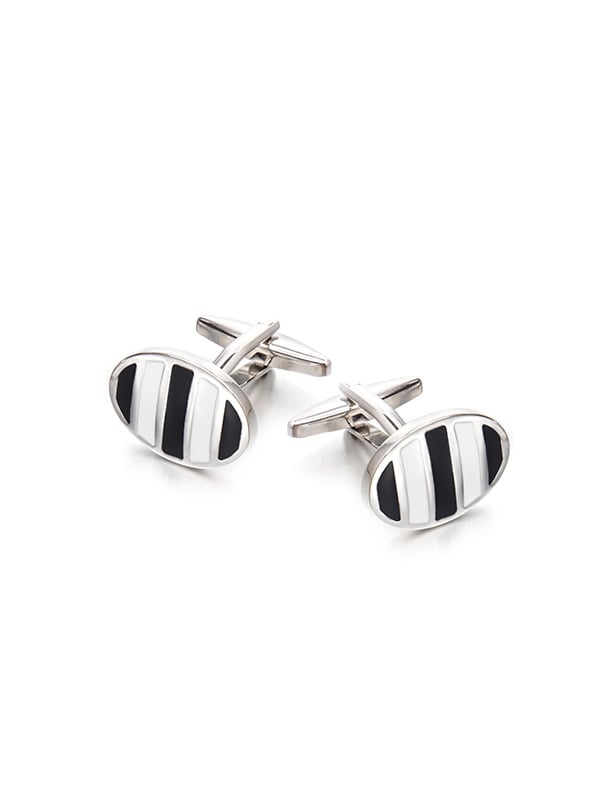 Black & White Enamel Cufflinks
