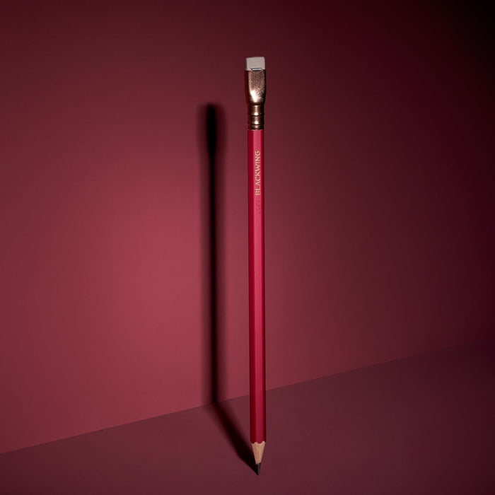 Blackwing matte red pencil with gold ferrile and brown eraser