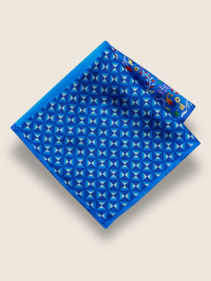 Blue 4-in-1 Silk Pocket Square