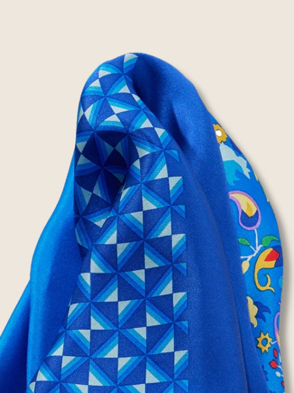 Blue 4-in-1 Silk Pocket Square