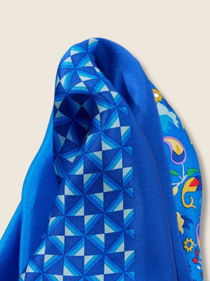 Blue 4-in-1 Silk Pocket Square