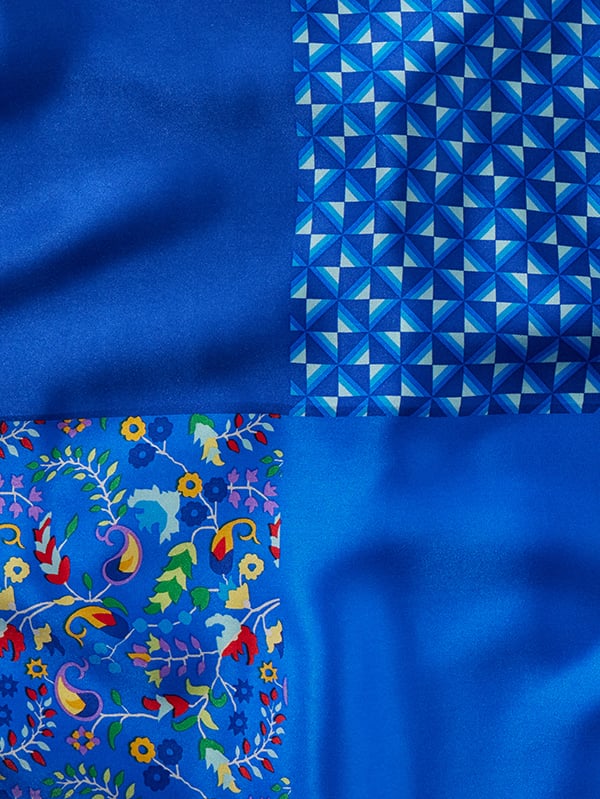 Blue 4-in-1 Silk Pocket Square