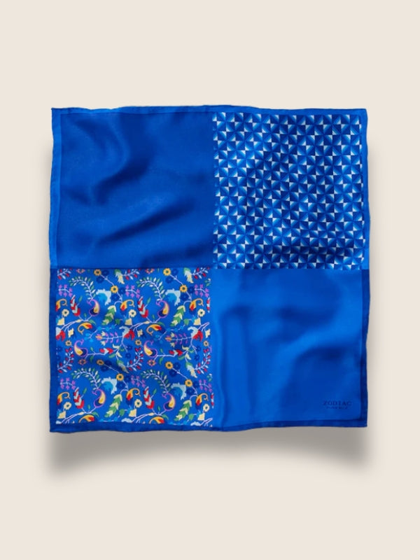 Blue 4-in-1 Silk Pocket Square