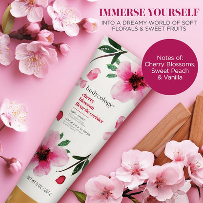 Bodycology Shea Butter Body Cream Cherry Blossom 227g كريم الجسم بزبدة الشيا من بوديكولوجي برائحة زهر الكرز - Princess Cosmetics Qatar