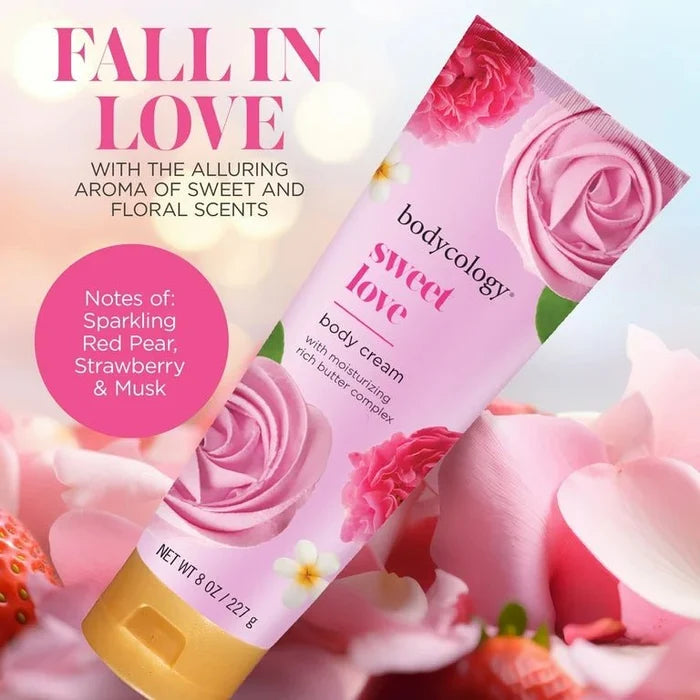Bodycology Shea Butter Body Cream Sweet Love 227g كريم الجسم بزبدة الشيا من بوديكولوجي سويت لوف - Princess Cosmetics Qatar