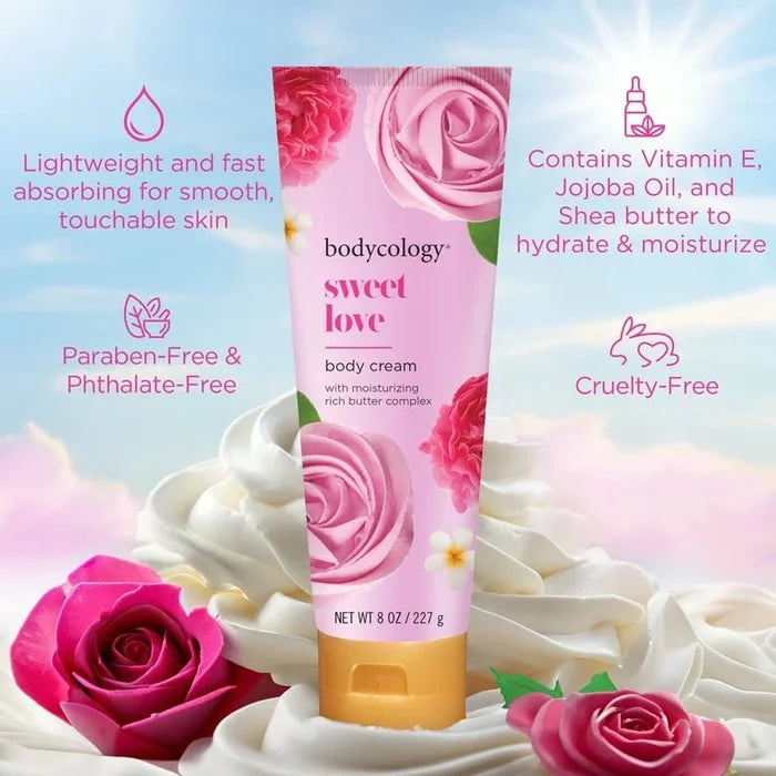 Bodycology Shea Butter Body Cream Sweet Love 227g كريم الجسم بزبدة الشيا من بوديكولوجي سويت لوف - Princess Cosmetics Qatar