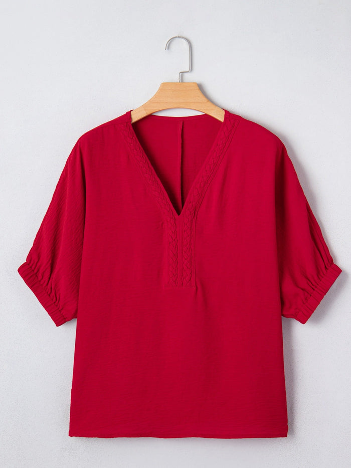 Braided Detail Half Sleeve Blouse