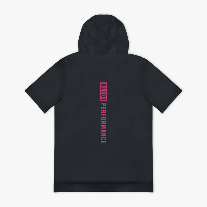 Dark Gray hoodie with 'BL101 PERFORMANCE' text on the back against a white background