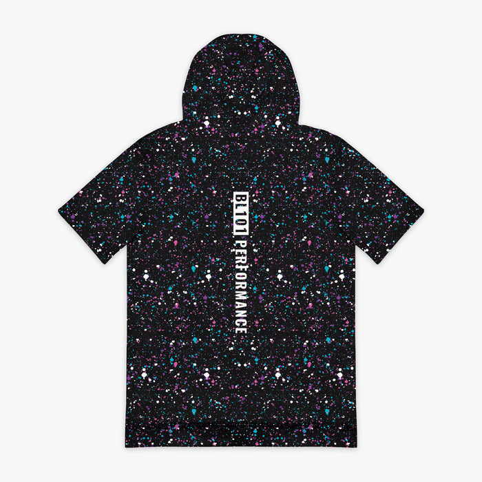 Blue BSBL-SZN Galaxy short sleeve hoodie — back view