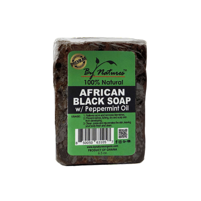 By Natures African Black Soap [Peppermint Oil] 6oz