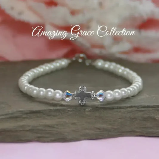 CA Classic Rhodium Cross Pretty 6.5 " Bracelet