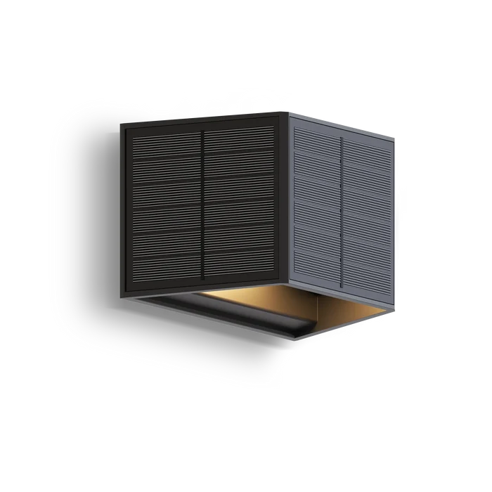 Calex Caserta Solar Wall Light - Up & Down - Black