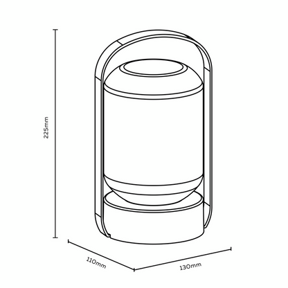 Calex Como Outdoor Table Lantern - Rechargeable - Black
