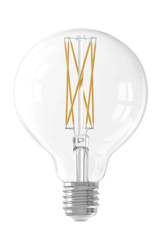 Calex Filament LED Lamp - E27 - G95 - Clear - 4W - Dimmable