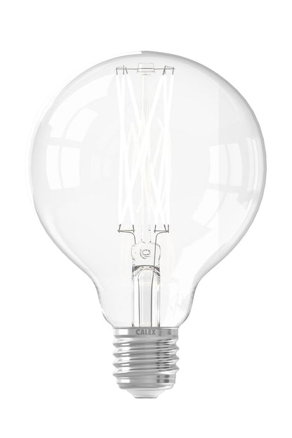 Calex Filament LED Lamp - E27 - G95 - Clear - 4W - Dimmable