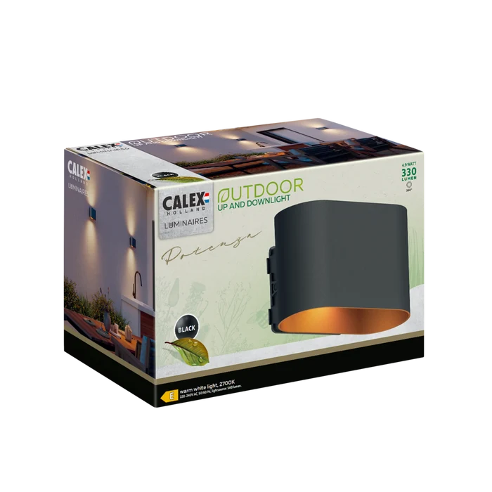 Calex Potenza Wall Light - Black