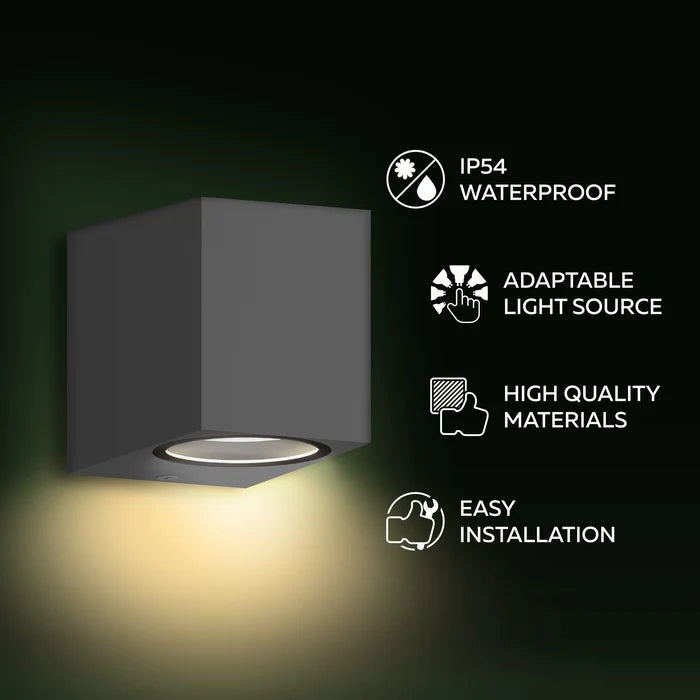 Calex Sanremo Wall Light Downlight - GU10 - Anthracite