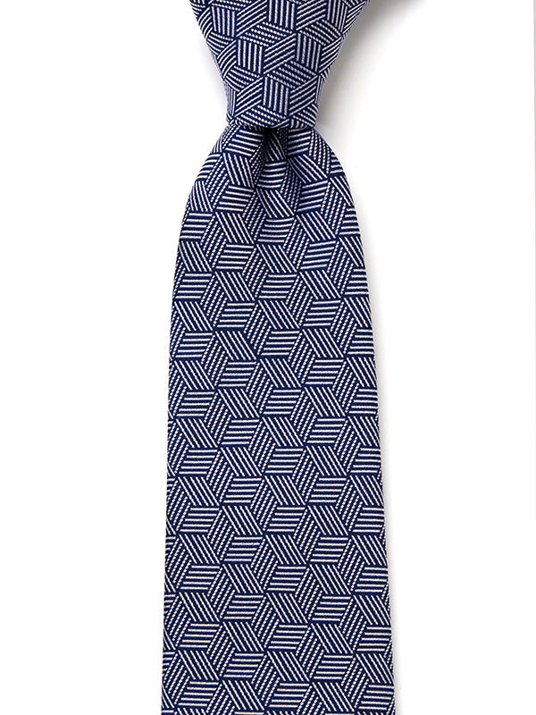 Campania Structure Black & White Silk Tie