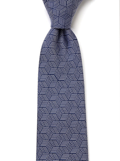 Campania Structure Black & White Silk Tie