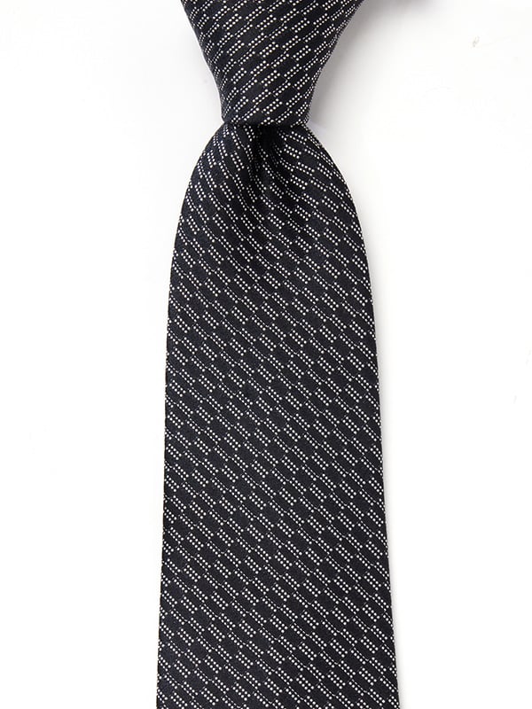 Campania Structure Black & White Silk Tie