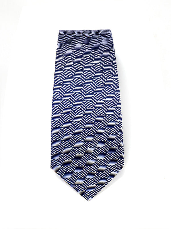 Campania Structure Black & White Silk Tie