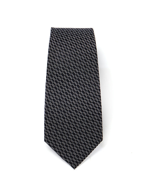 Campania Structure Black & White Silk Tie