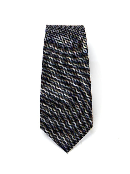 Campania Structure Black & White Silk Tie