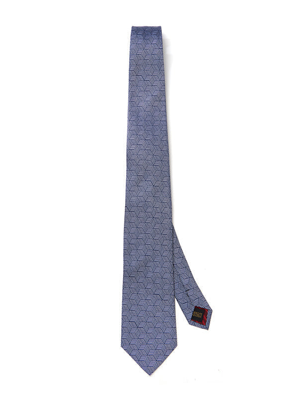 Campania Structure Black & White Silk Tie