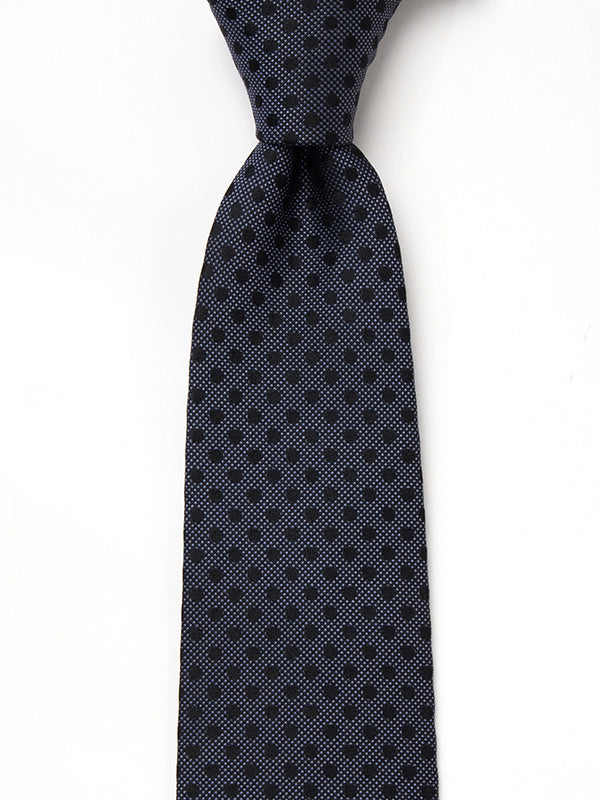 Campania Structure Dark Black Silk Tie