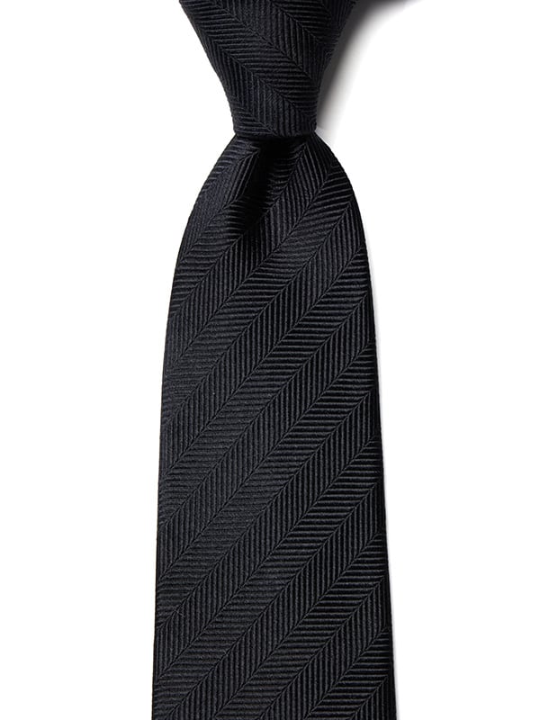 Campania Structure Dark Black Silk Tie