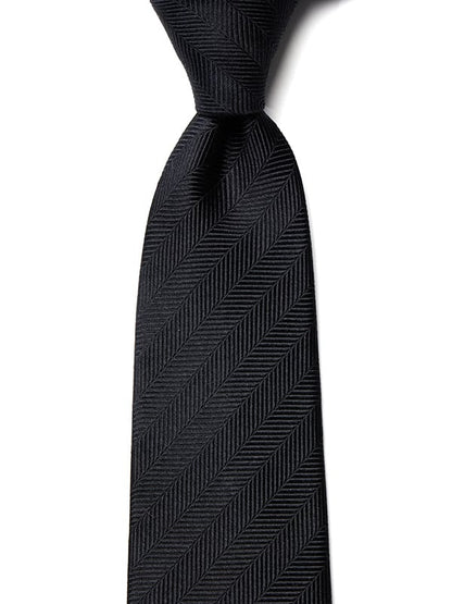Campania Structure Dark Black Silk Tie