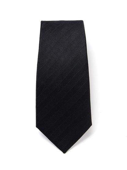 Campania Structure Dark Black Silk Tie