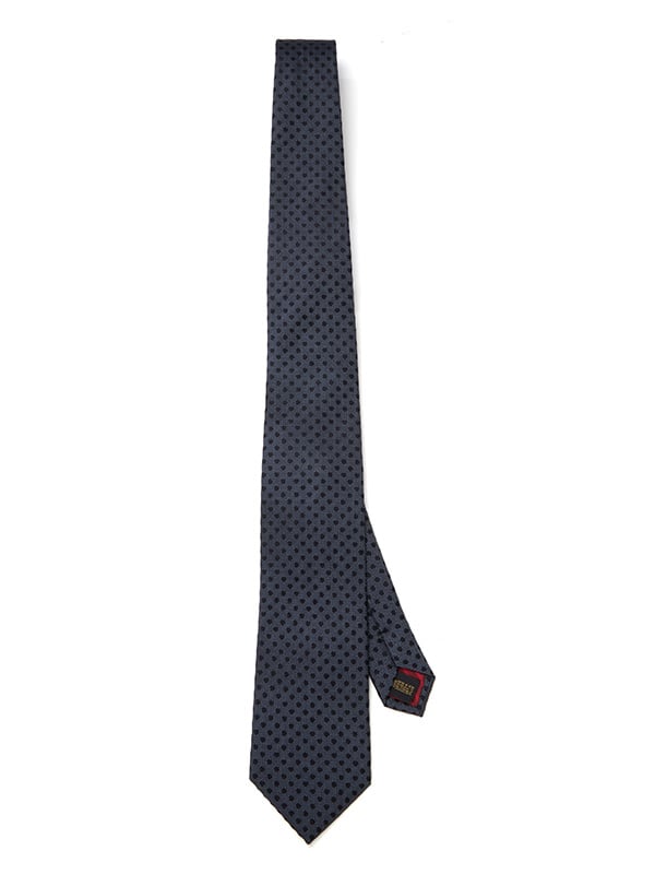 Campania Structure Dark Black Silk Tie