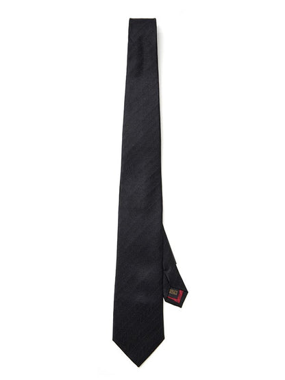 Campania Structure Dark Black Silk Tie