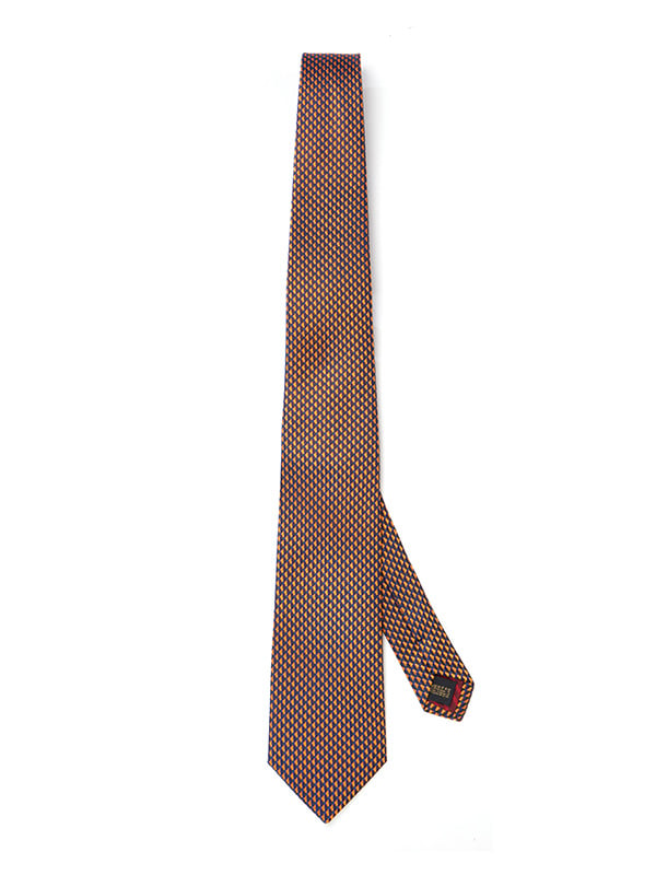 Campania Structure Dark Orange Silk Tie