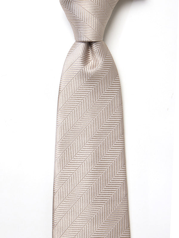 Campania Structure Medium Beige Silk Tie