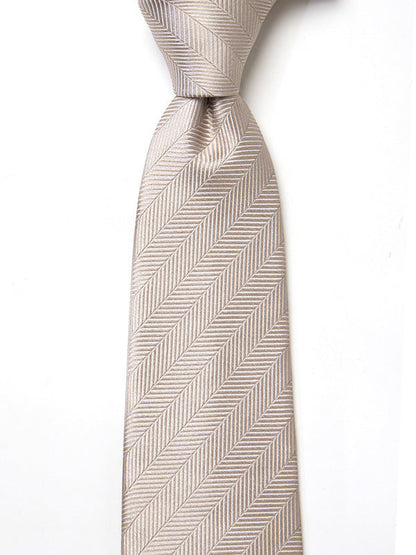 Campania Structure Medium Beige Silk Tie
