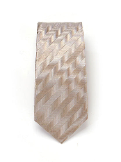 Campania Structure Medium Beige Silk Tie
